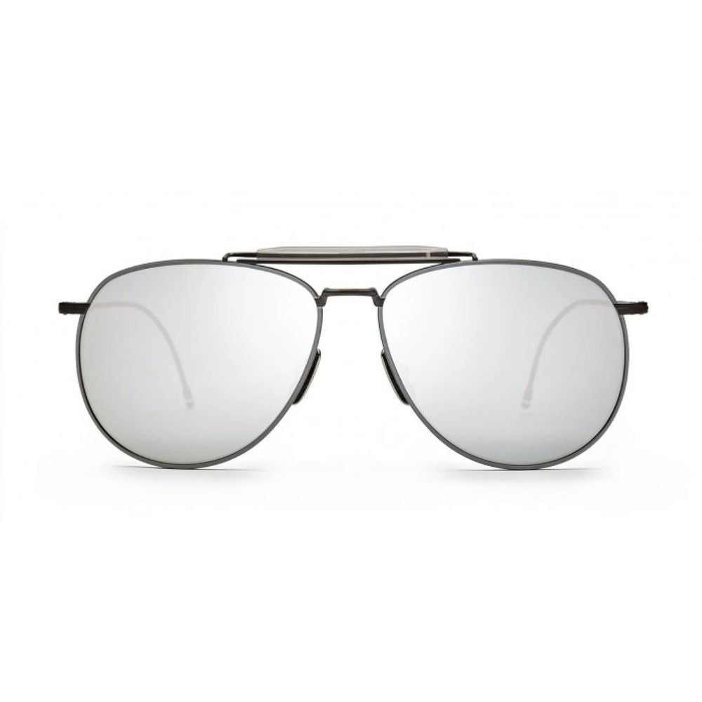 Thom Browne limited edition grey titanium sunglasses with grey lenses handmade in Japan