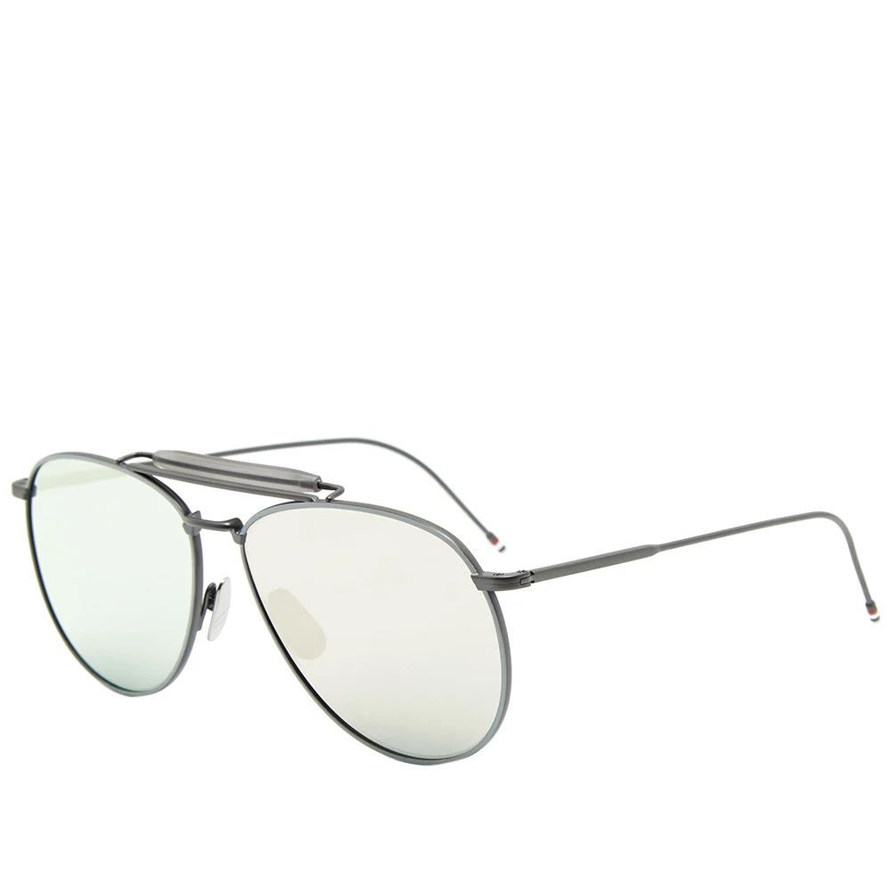 Thom Browne limited edition grey titanium sunglasses with grey lenses handmade in Japan