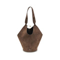 LOTUS SMALL SHOULDER BAG IN BROWN SUEDE