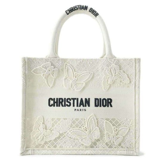 Pre-Loved CHRISTIAN DIOR Book Tote Embroidery Butterfly