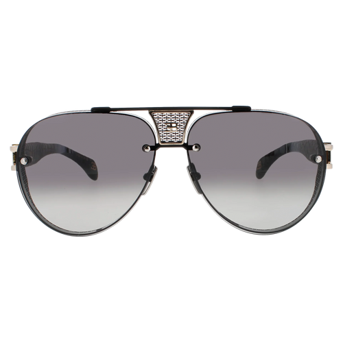 Bugatti 05 black PVD and white gold titanium aviator sunglasses — front view