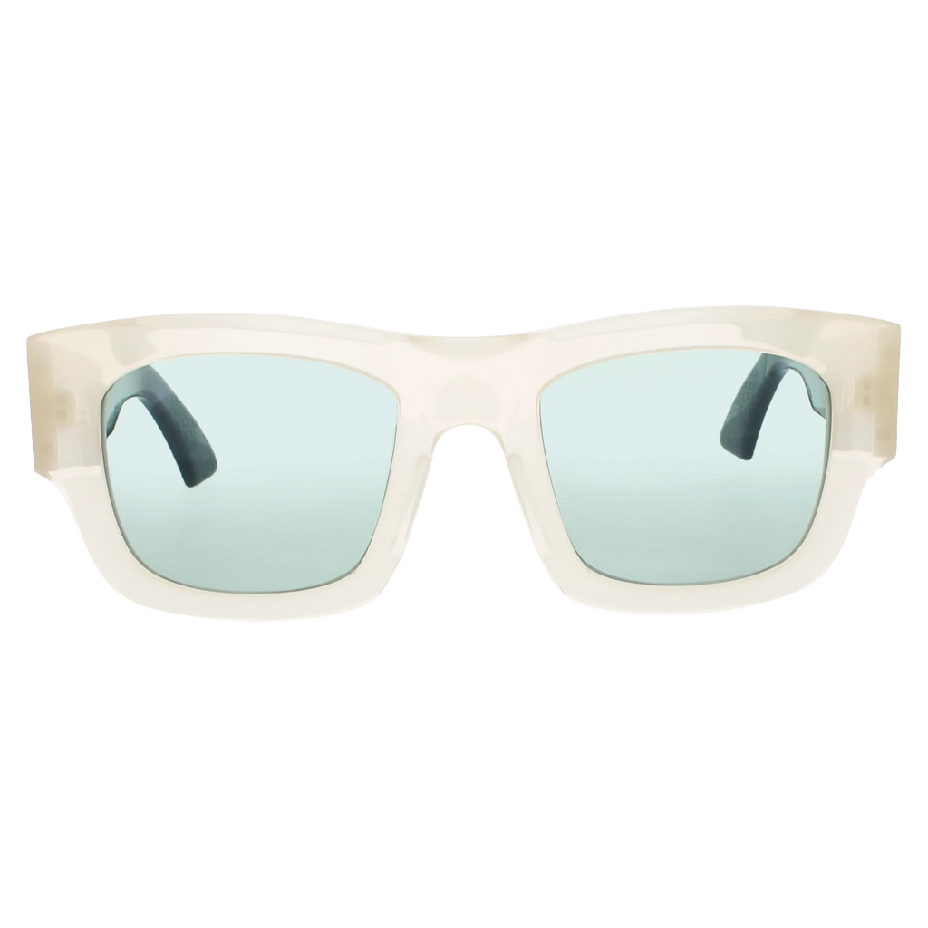 BUGATTI ACETATE AND STERLING SILVER SQUARE SUNGLASSES — BONE / BLACK