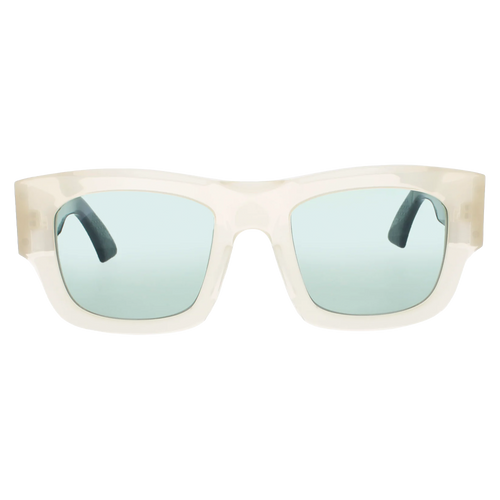 BUGATTI ACETATE AND STERLING SILVER SQUARE SUNGLASSES — BONE / BLACK