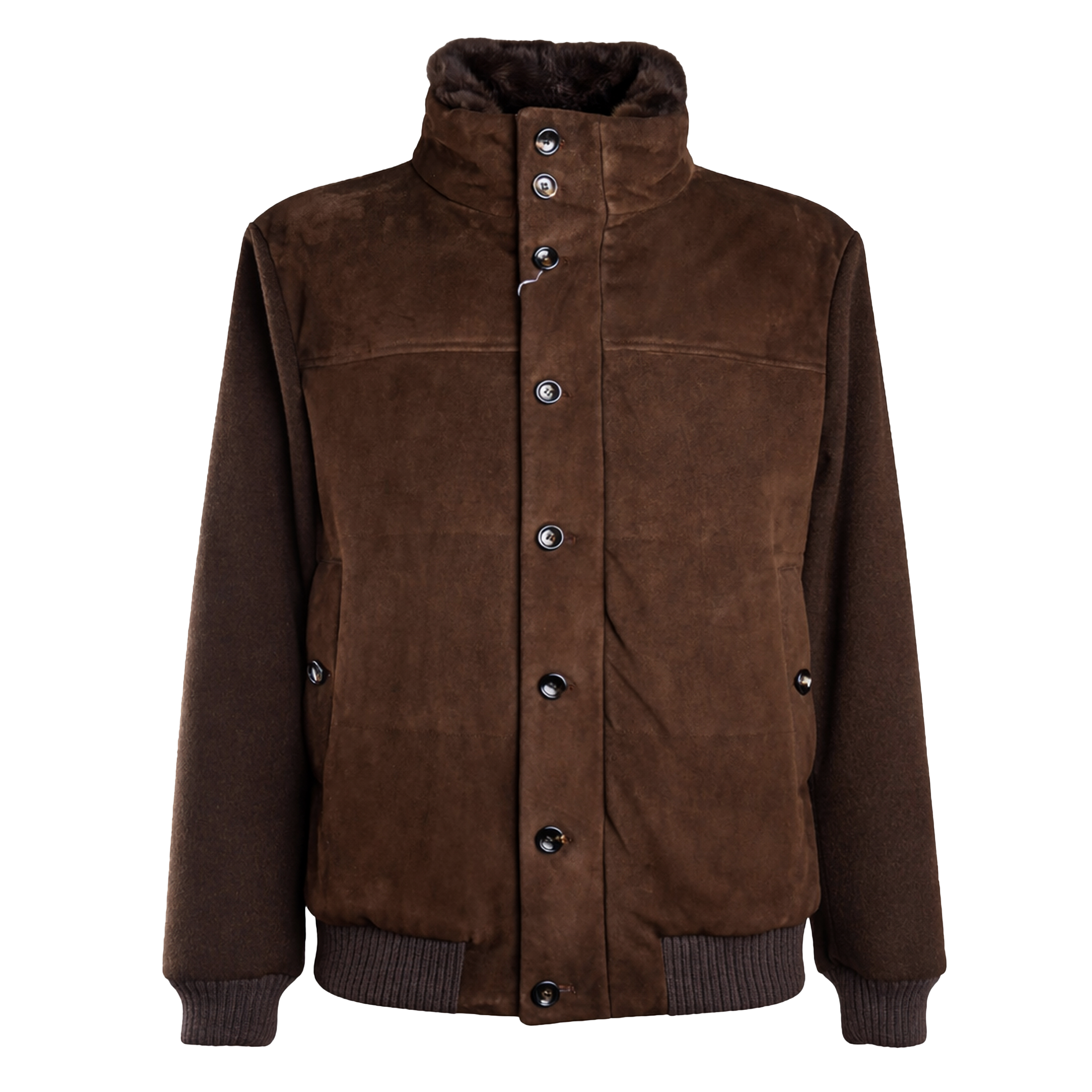 LORO PIANA TESSUTO // 855227P781 SUEDE BOMBER // BROWN