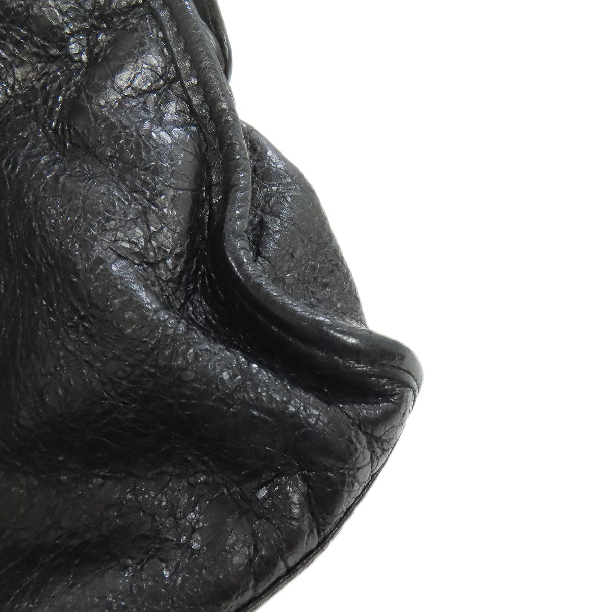 BALENCIAGA Vintage Black Leather Bag with Unique Texture and Stylish Design