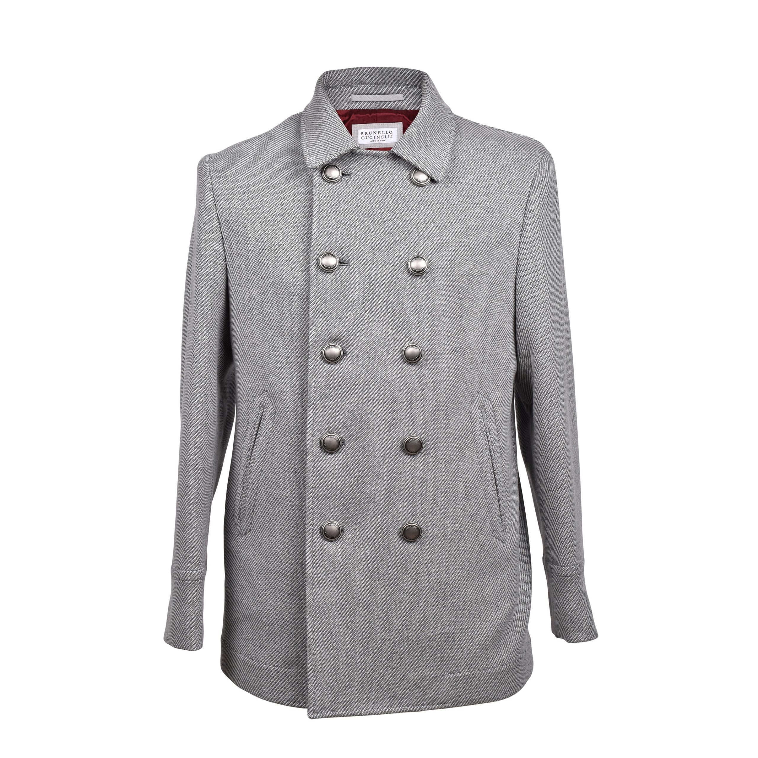 Brunello-Cucinelli-Oxidized-Gray-Wool-Cashmere-Coat-MY4407-DC011-Italian-Handcrafted-External-Shell-front-view