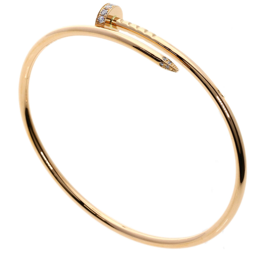Cartier Juste un Clou bracelet for sale in yellow gold with diamond accents and a unique nail design