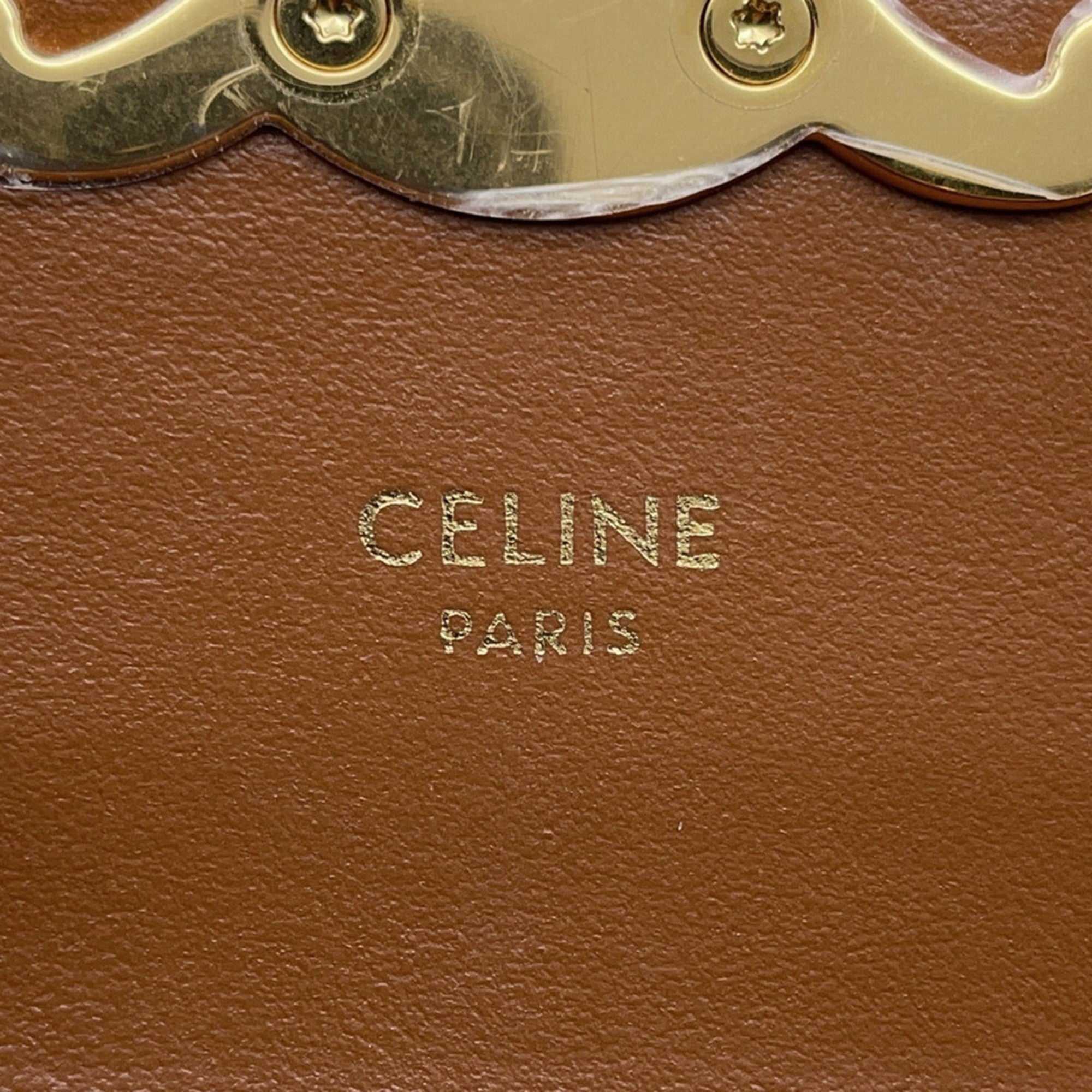 MANSII CÉLINE Pre-Loved Mini Claude crossbody bag featuring a sleek design and gold accents