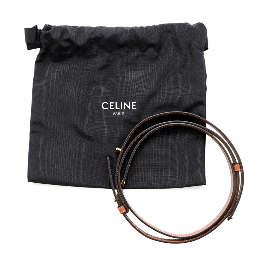 CÉLINE Pre-Loved Mini Claude crossbody bag with a black dust bag and leather strap for stylish portability