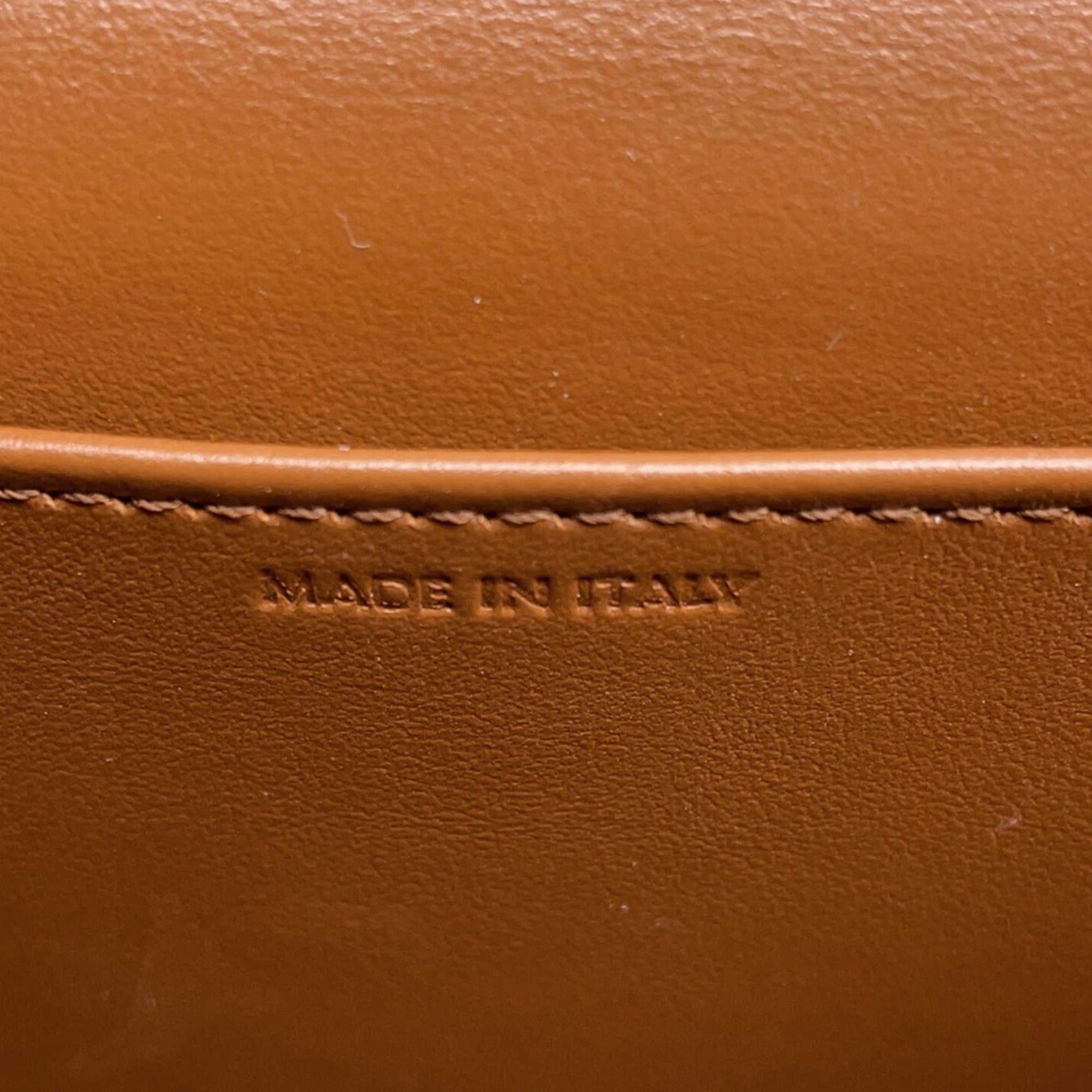 Close-up of the stitching on the CÉLINE Pre-Loved Mini Claude crossbody bag made in Italy