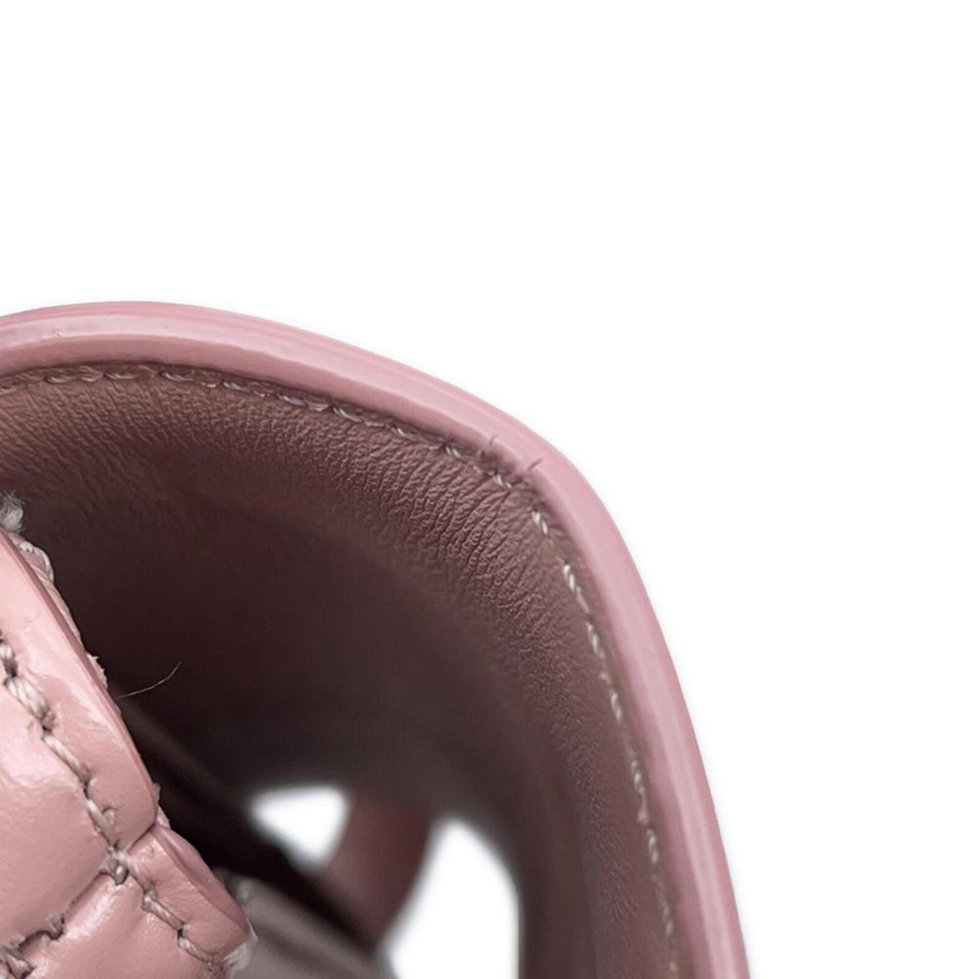 Celine pre-loved pink leather bag showcasing detailed stitching and soft interior finish