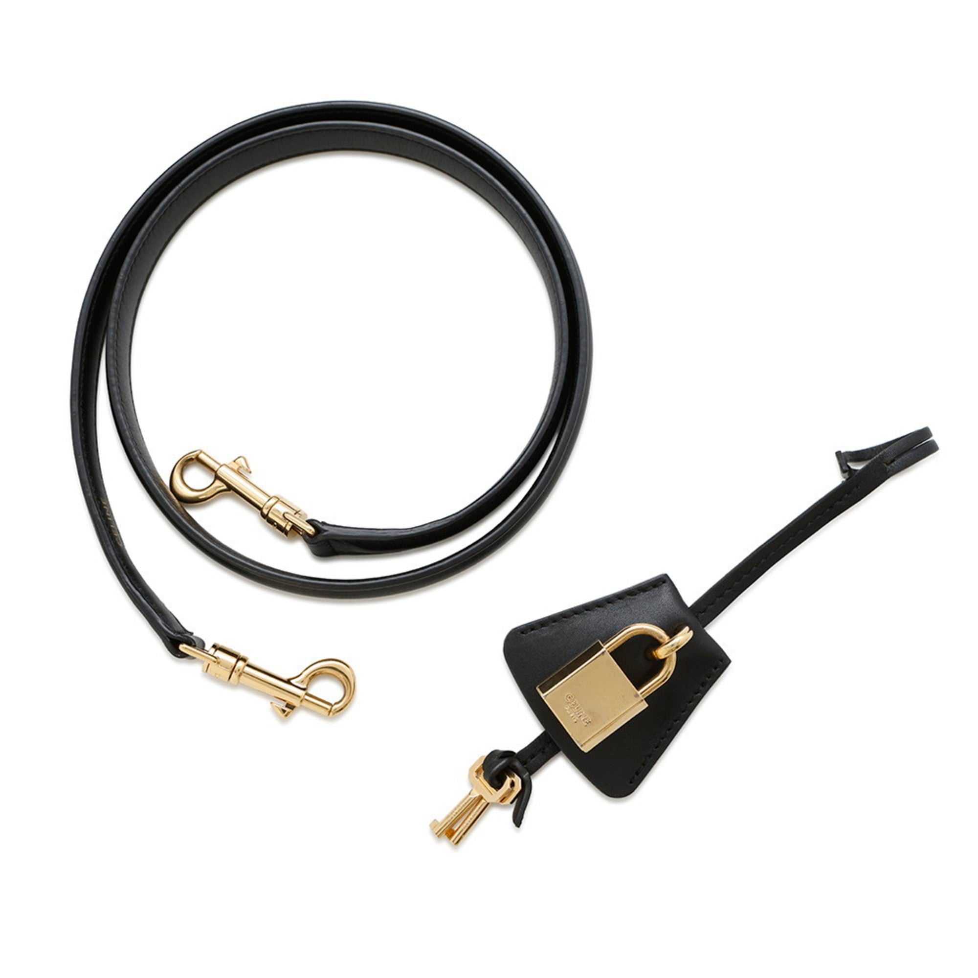 MANSII CÉLINE Pre owned 16 Seize Leather Strap with Gold Hardware and Lock Detail