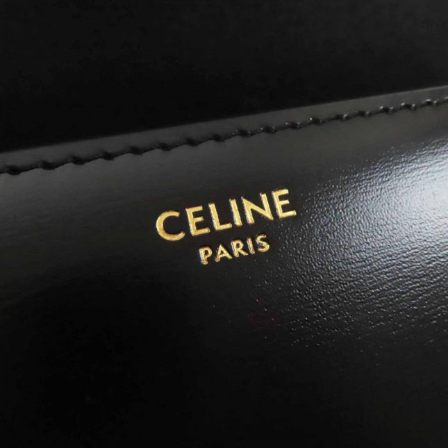 CELINE pre-owned black leather bag featuring elegant design and high-quality craftsmanship