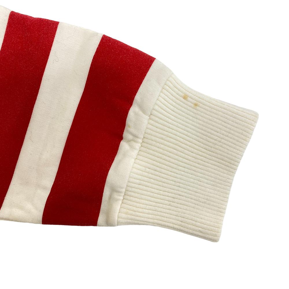 CHANEL No 5 sweater pre-loved featuring bold red and white stripes with ribbed cuffs