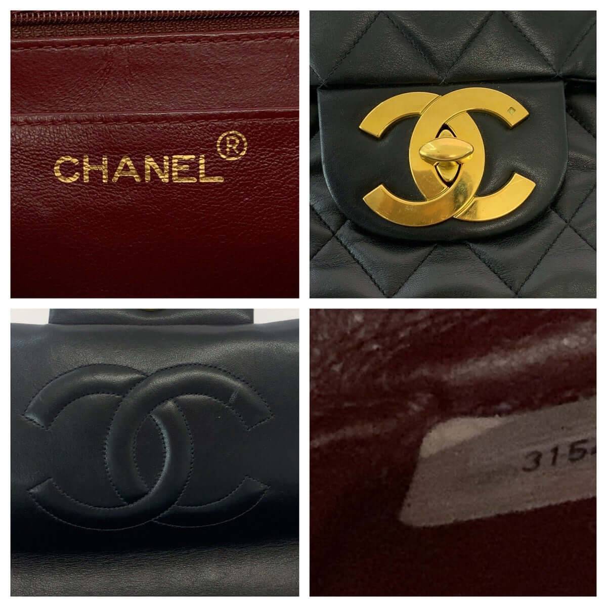 CHANEL pre-owned black leather bag with goldtone logo and quilted design