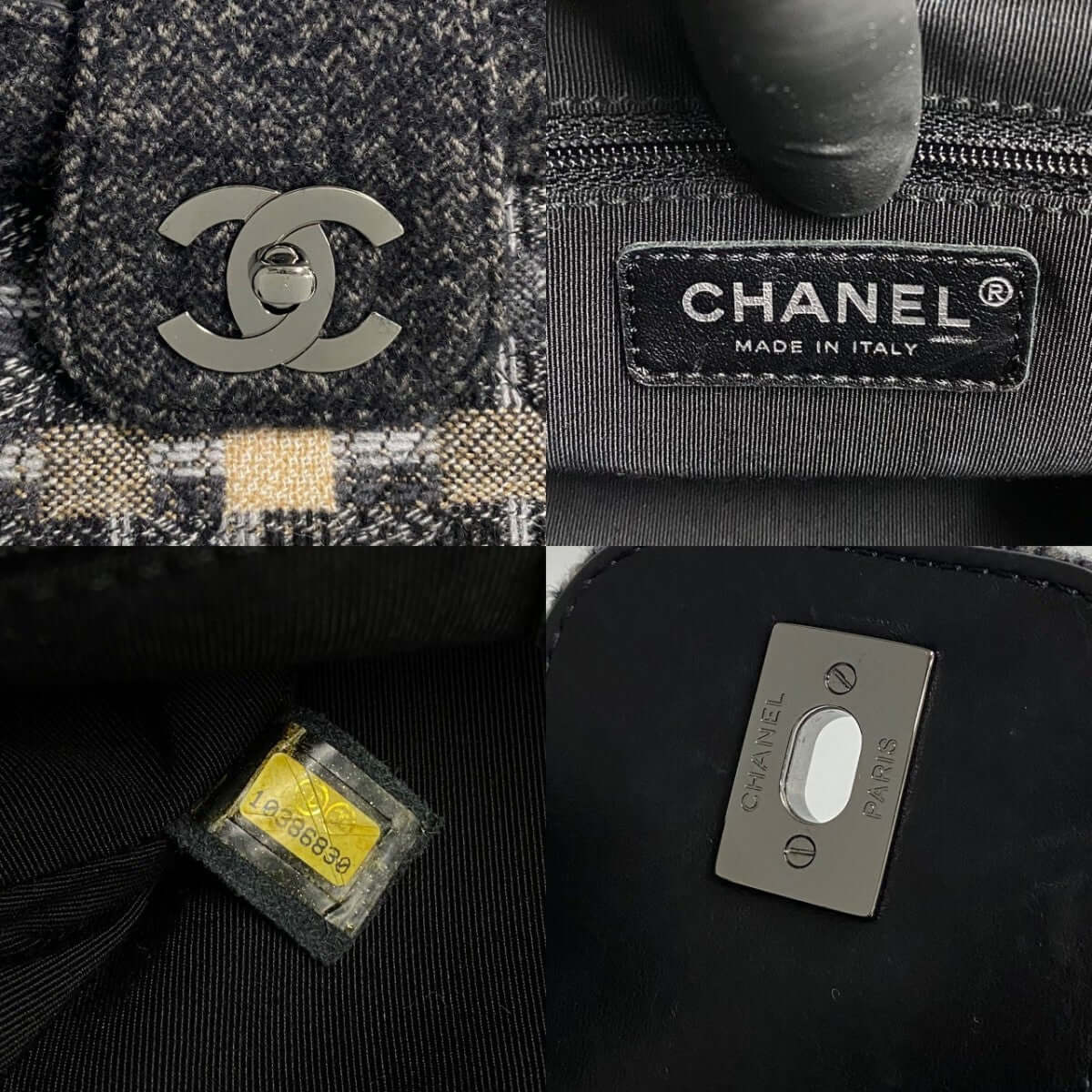 Pre-owned CHANEL bag featuring logo hardware and zip closure with interior authenticity tag