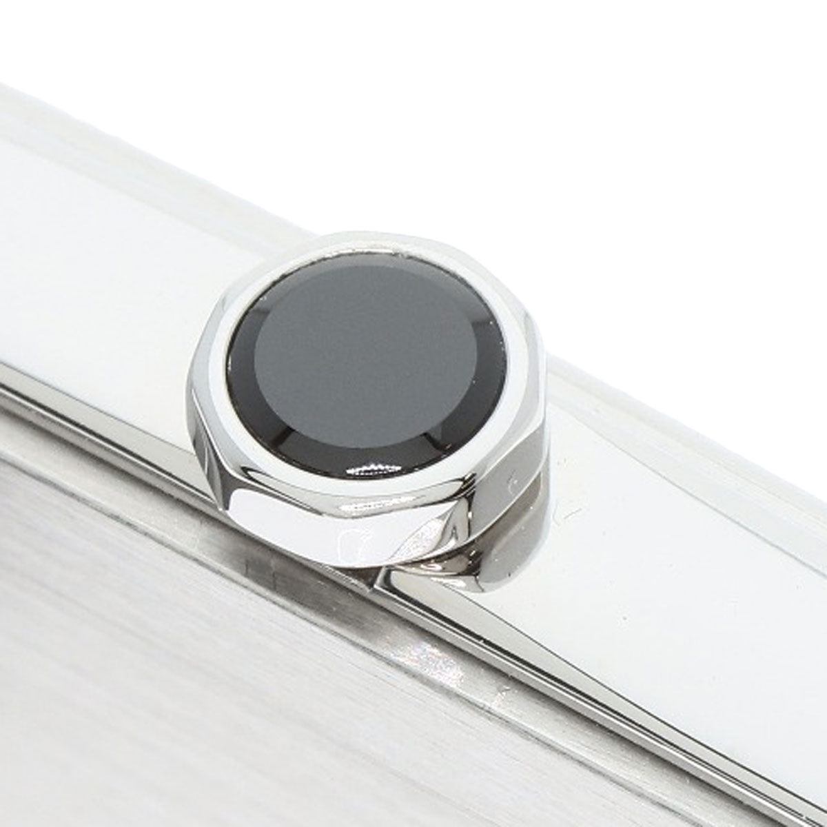 Close-up of a pre-owned Chanel Boy-Friend watch showcasing the elegant design and unique round crown