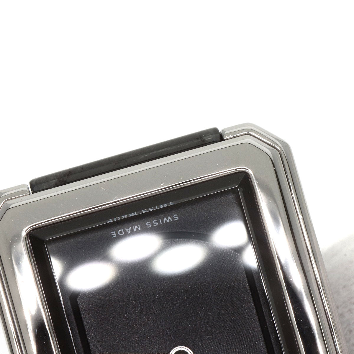 Pre-owned Chanel Boy-Friend watch featuring a sleek black dial and stainless steel case