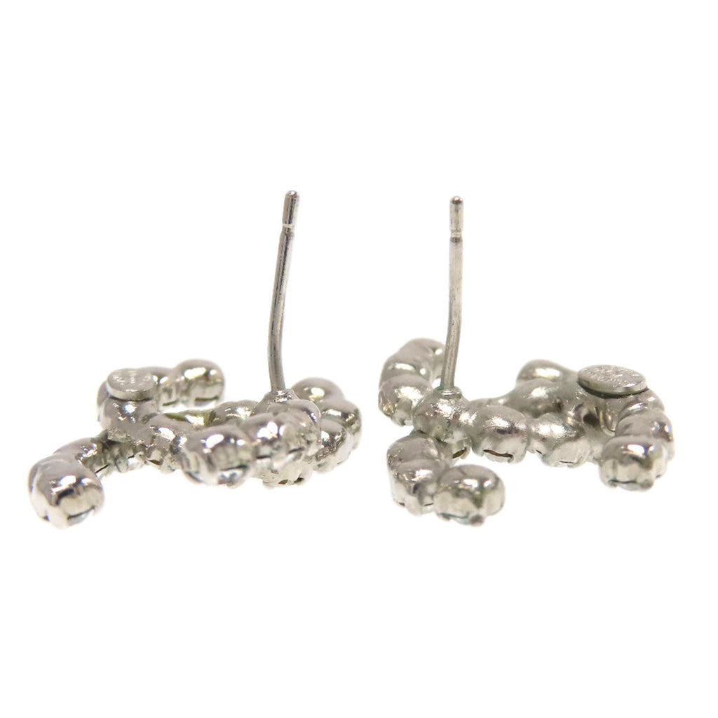 Stylish pre-owned Chanel earrings with a unique textured design in silver-tone metal.