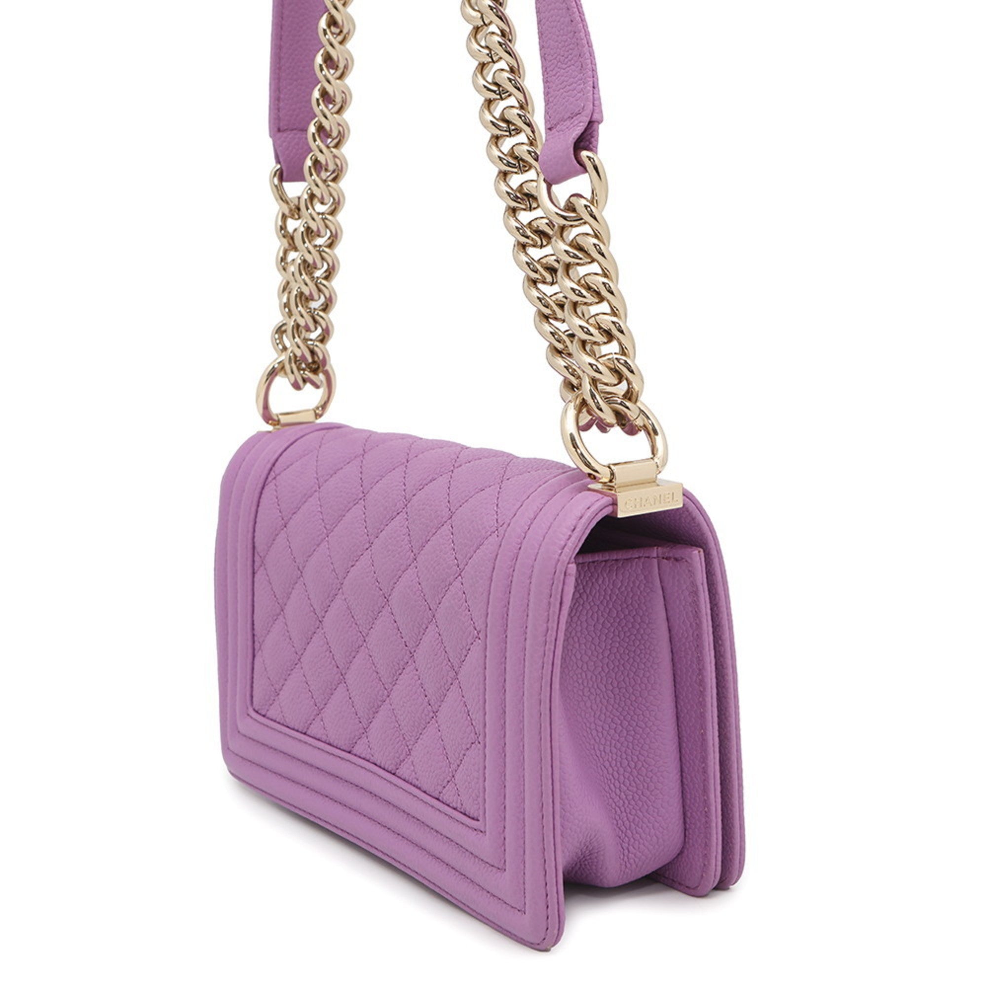 Chanel Pre Owned Pink Quilted Leather Handbag with Chain Strap for Fashion Enthusiasts