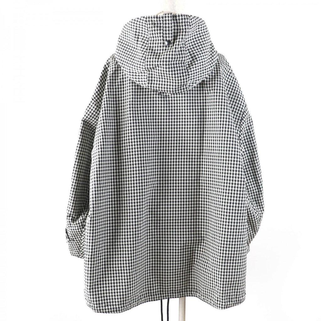 Christian Dior pre-loved anorak in black and white houndstooth pattern with a spacious hood