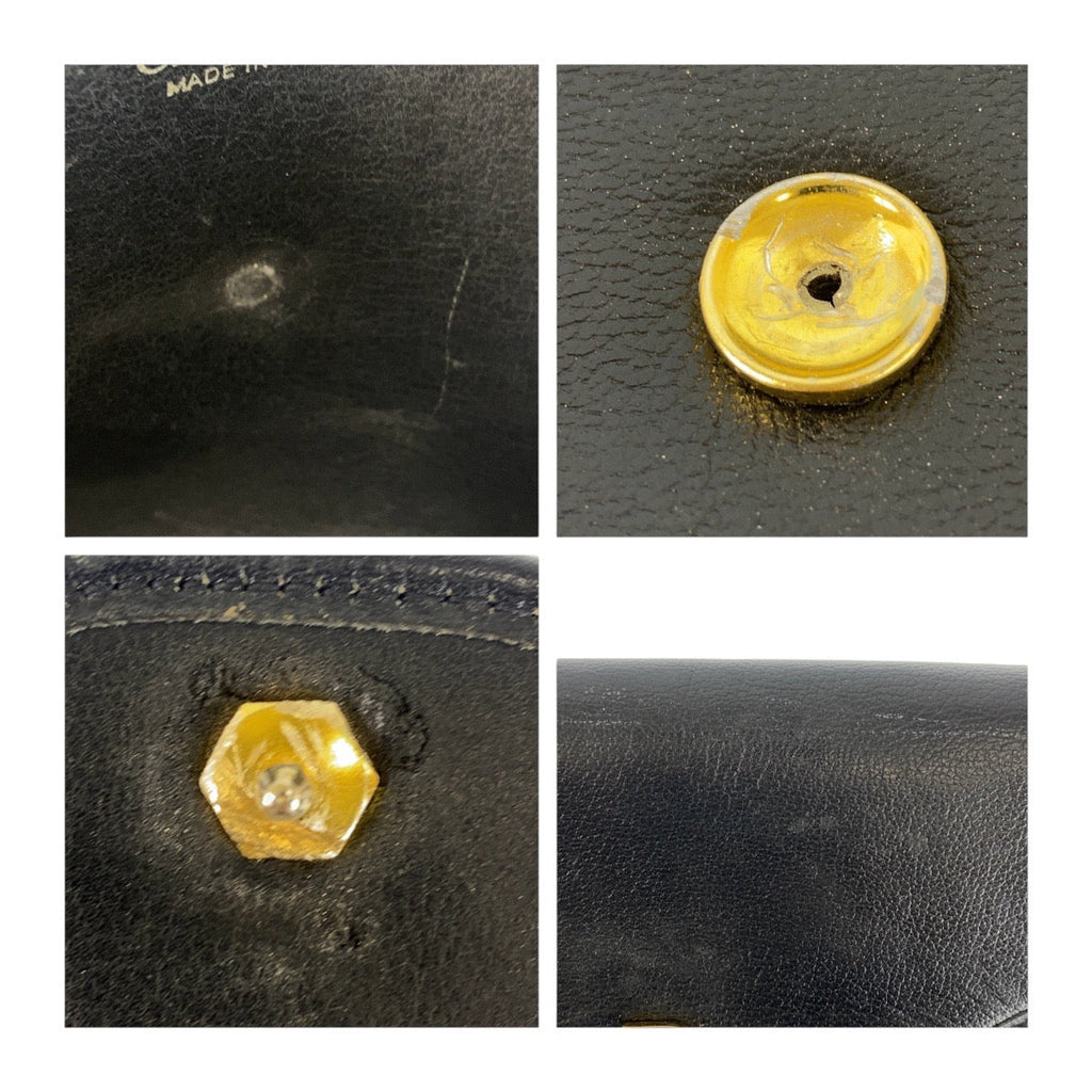 Dior Vintage Leather Bag with Distinctive Gold Hardware and Durable Construction