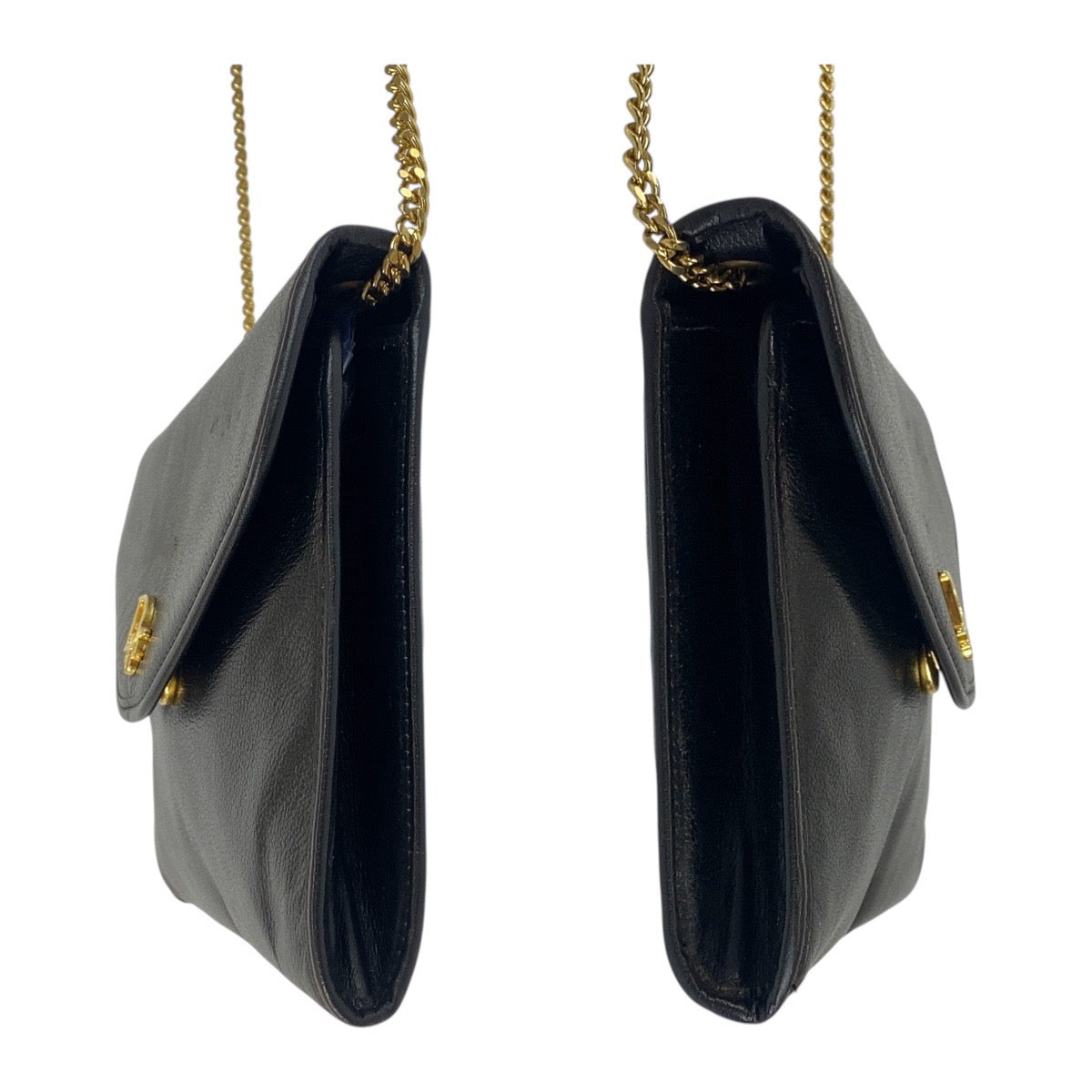 Dior Vintage Black Leather Handbag with Chain Strap and Elegant Design