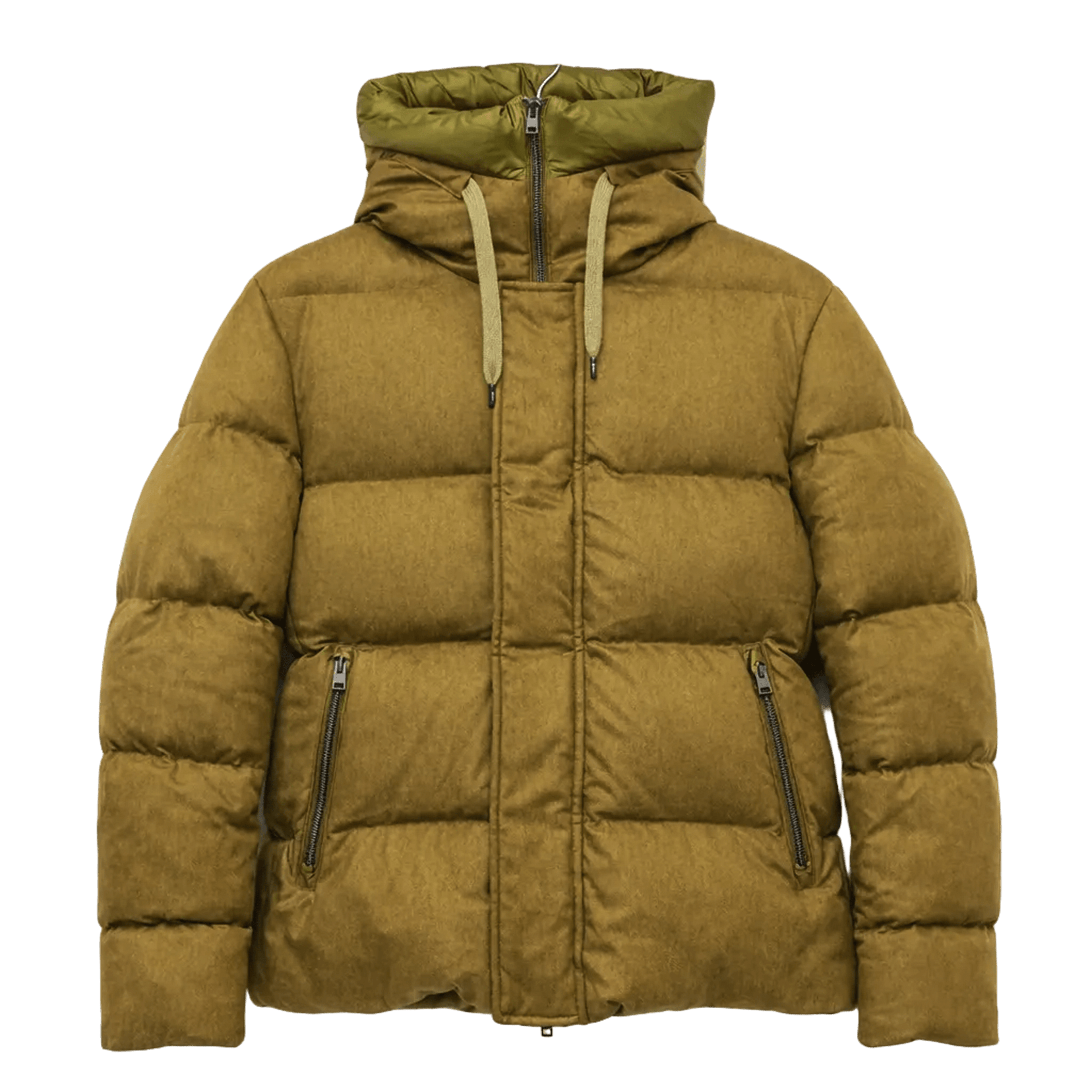 HERNO // CASHMERE-SILK PIUMINO - 51% SILK / 49% CASHMERE [OLIVE GREEN] - HR-2241-OLV | SHELL_MODULES