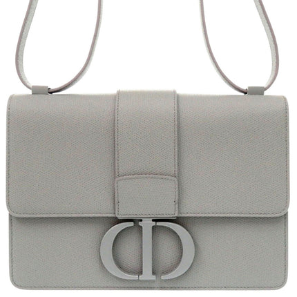 Christian Dior Gray Leather Handbag in Like New condition with Iconic CD Logo