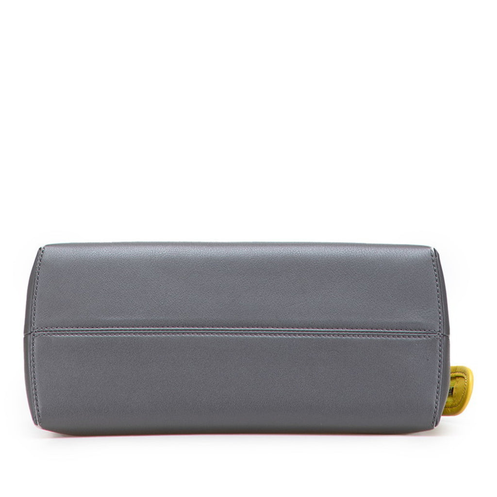 Front view of a pre-owned Fendi By the Way bag in grey leather with sleek design