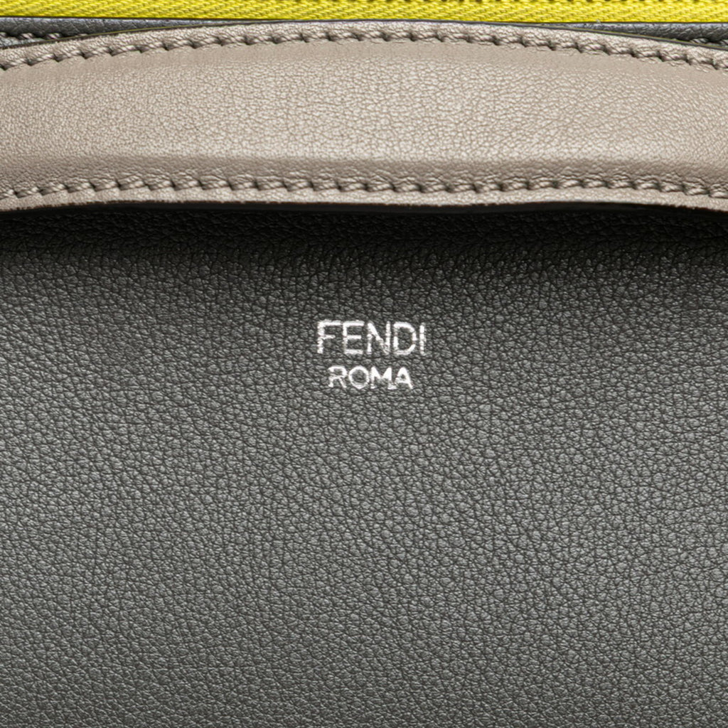 Interior close-up of pre-owned Fendi By the Way bag showcasing Fendi Roma logo detail