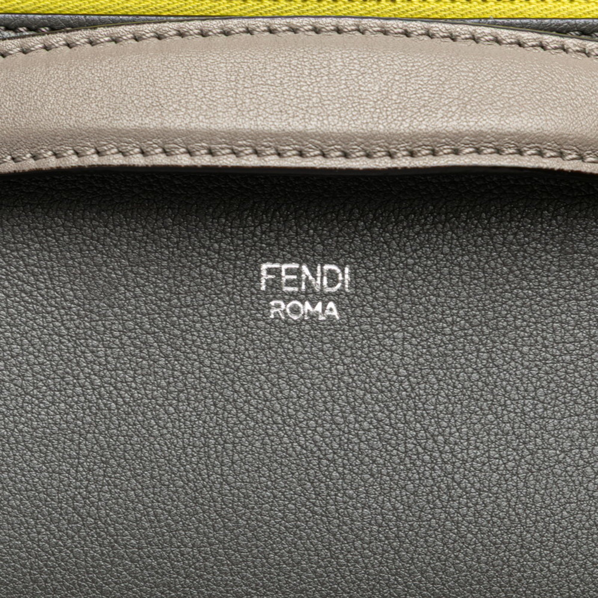 Interior close-up of pre-owned Fendi By the Way bag showcasing Fendi Roma logo detail