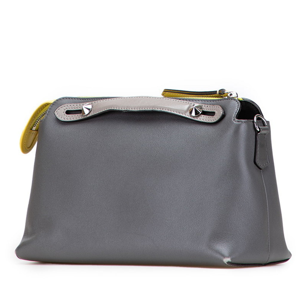 Stylish pre-owned Fendi By the Way bag in gray leather with chic design elements
