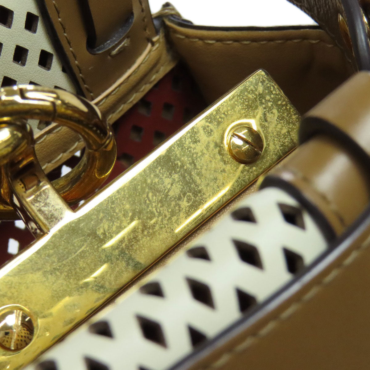 FENDI Second Hand Bag with Unique Design and Gold Accents for Fashion Enthusiasts