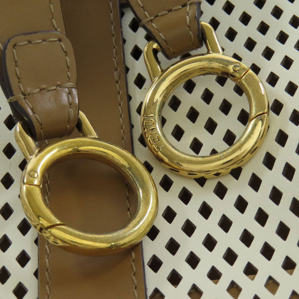 FENDI second hand bag detail showing gold hardware and leather straps in a stylish design