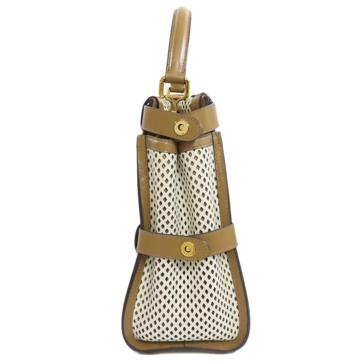 Fendi second hand bag with a unique mesh design and elegant leather accents