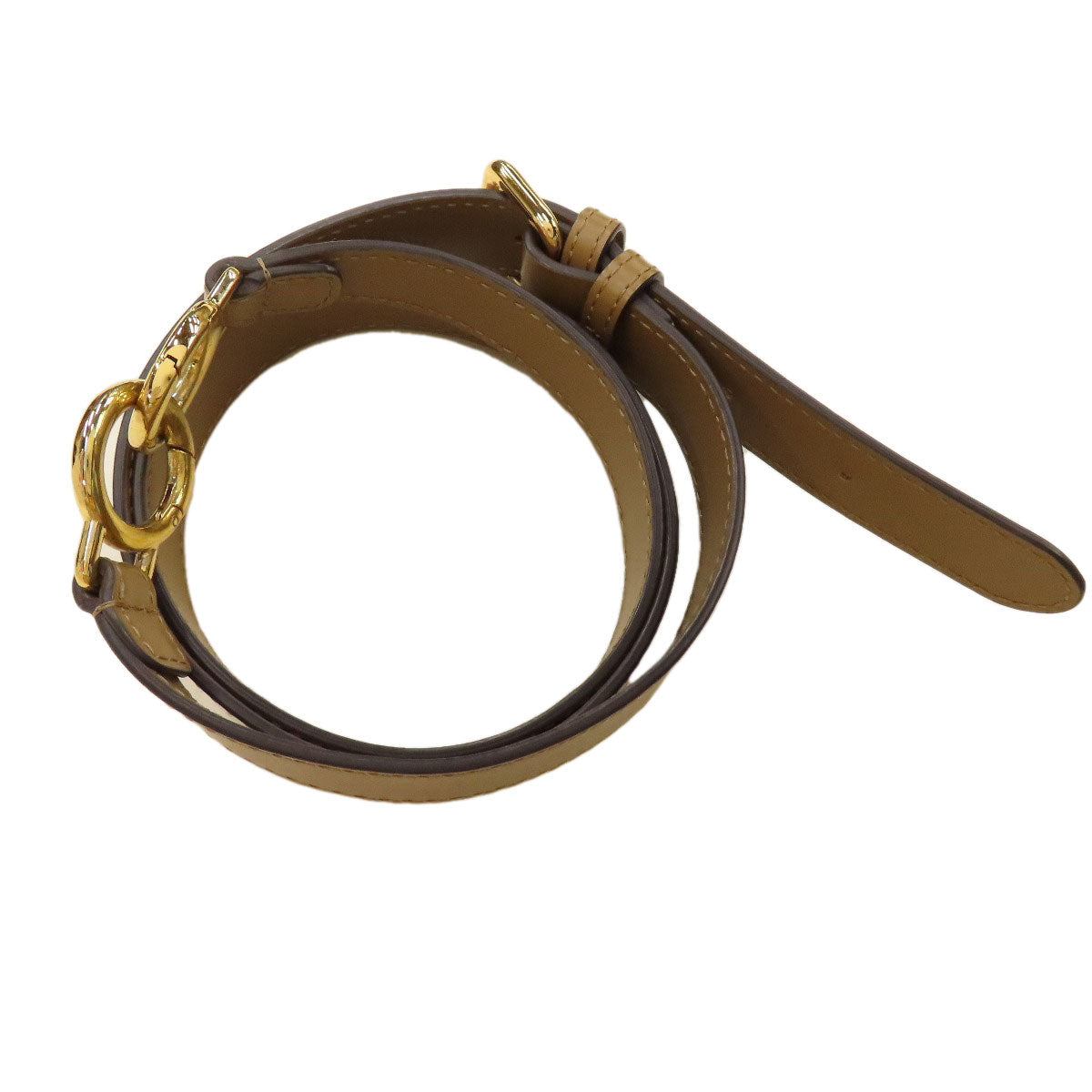 Fendi Second Hand leather bag strap in brown and tan with gold-tone hardware details