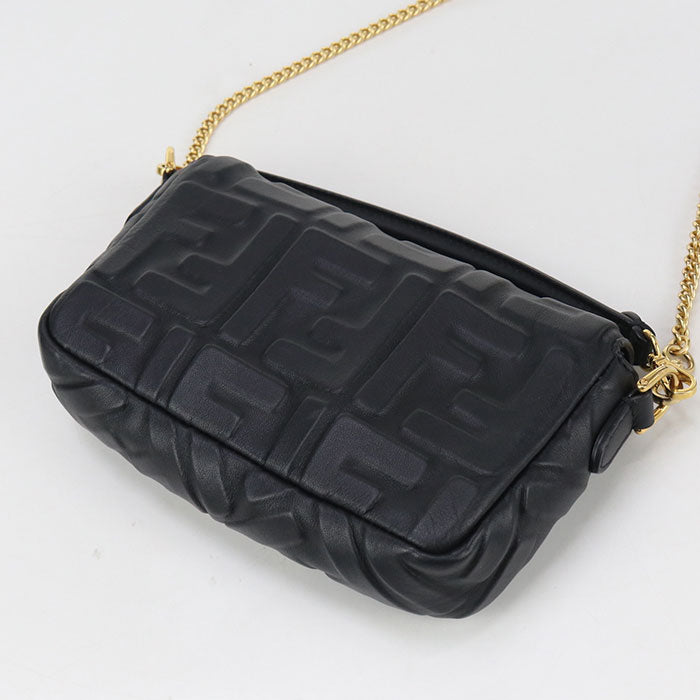 Black FENDI bag with quilted design, perfect for stylish second hand fashion enthusiasts