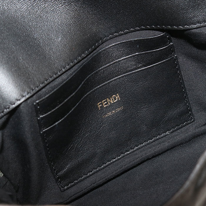 Fendi second hand bag interior showing card slots and logo embossed design