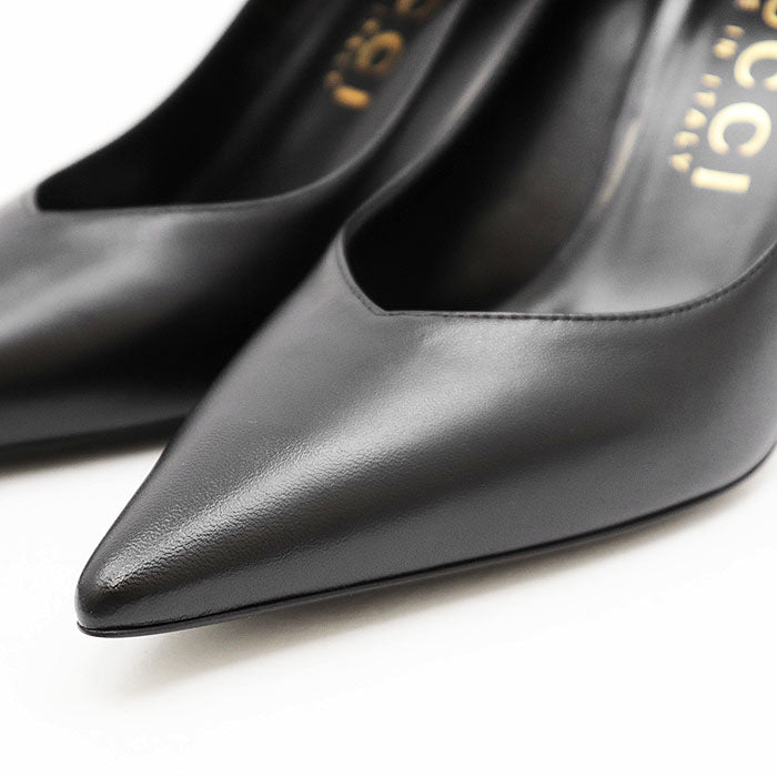 Elegant black Gucci Nero pumps featuring a pointed toe design, perfect for stylish outfits. Buy used Gucci Nero pumps online.