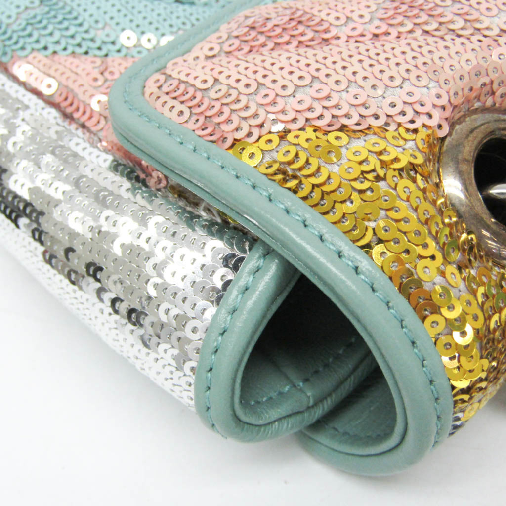 GUCCI Pre-Loved GG Marmont shoulder bag featuring colorful sequin details and elegant design