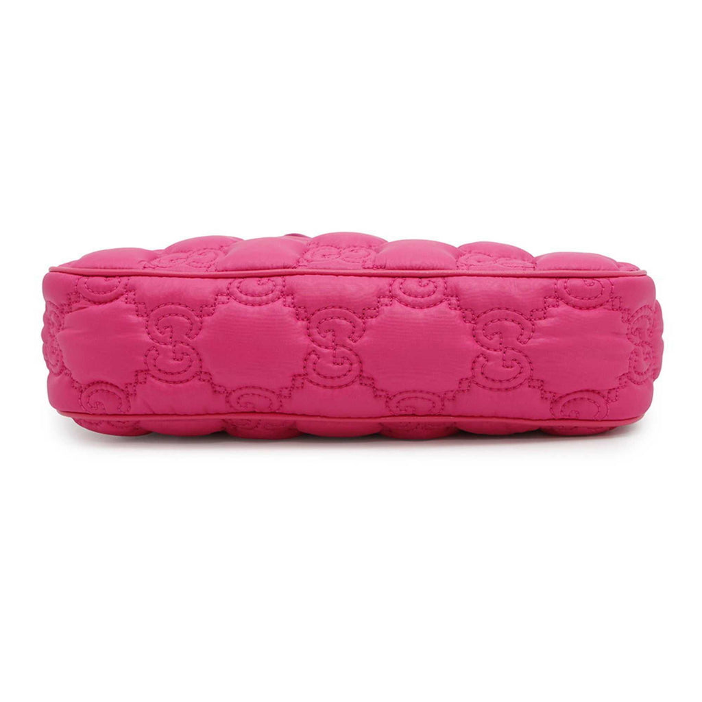 MANSII GUCCI Pre-Loved GG Matelasse shoulder bag in vibrant pink with quilted design and elegant finish