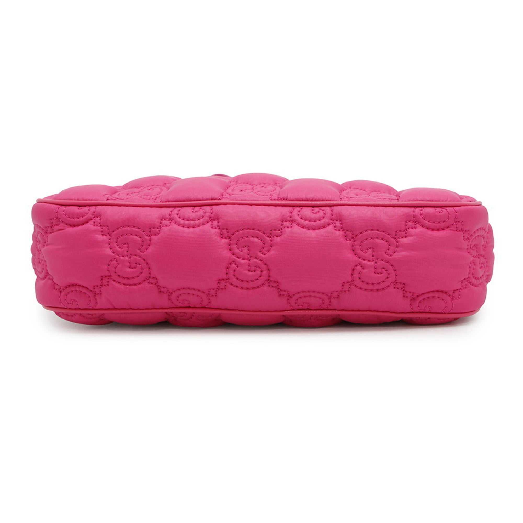 MANSII GUCCI Pre-Loved GG Matelasse shoulder bag in vibrant pink with quilted design and elegant finish