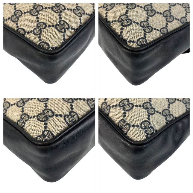 GUCCI pre-owned bag featuring signature monogram canvas with durable leather trim