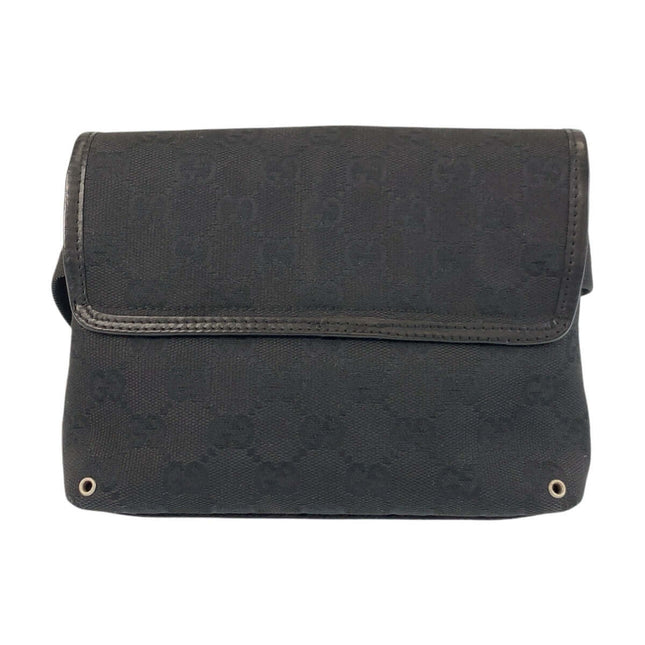 GUCCI Pre-owned Black Monogram Bag with Snap Closure for Stylish Everyday Use