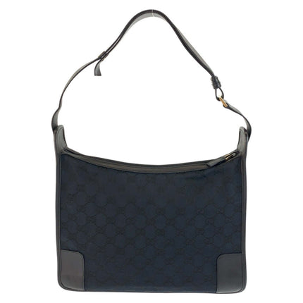 GUCCI Pre-Owned Black Shoulder Bag with Signature Monogram Design and Adjustable Strap