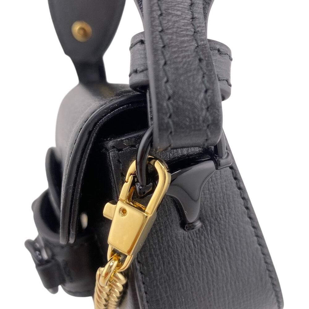 GUCCI pre-owned black bag with gold hardware and signature detailing