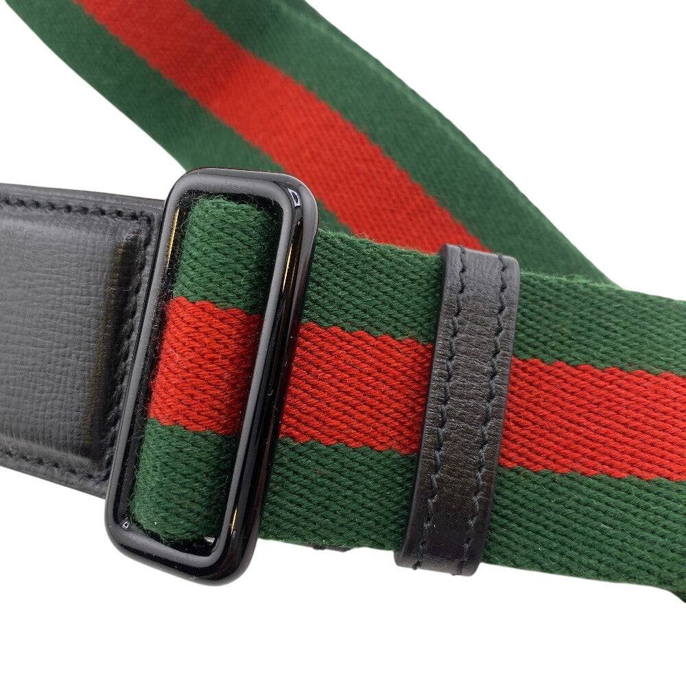 GUCCI pre-owned bag strap featuring a green and red striped design with black accents