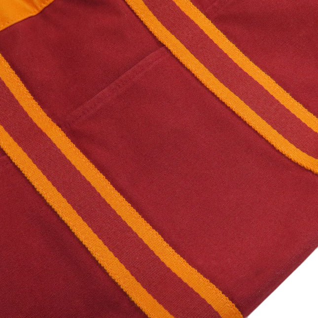 HERMES Pre-Owned Bag in Rich Burgundy with Striped Orange Accents and Practical Pocket