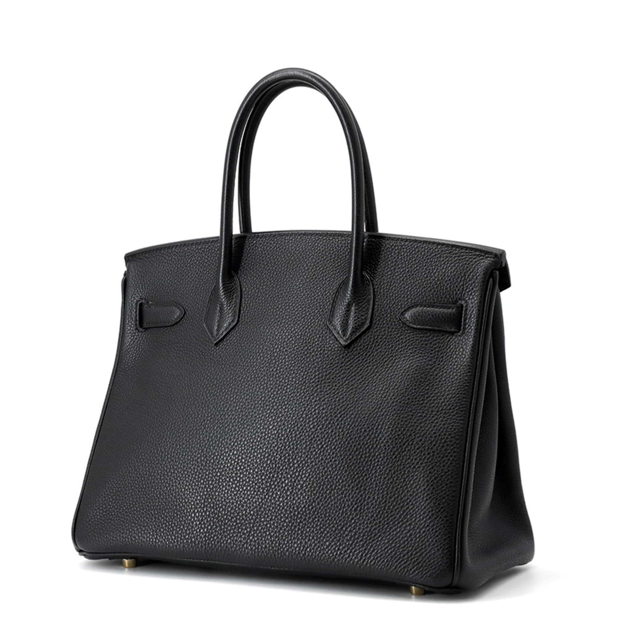 MANSII pre-owned Hermès Birkin 30 in black leather featuring classic design and spacious interior